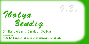 ibolya bendig business card